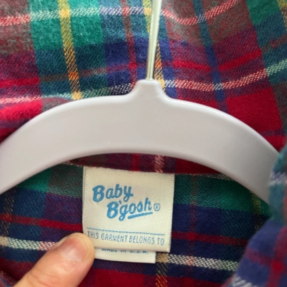 Adorable Vintage OshKosh B Gosh Flannel Romper 12 months